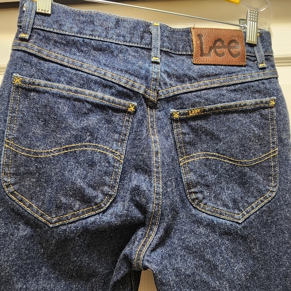 Vintage 80's Lee Jeans 27x29 High Rise Blue Dark Wash Made In USA 27 X 29 Nice! - Picture 1 of 10